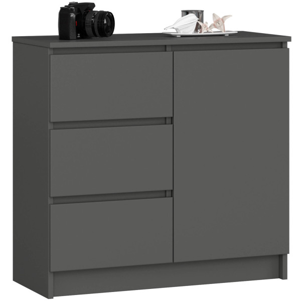 Komoda K80 Jerry 1D 3Sz Pk Grafit Szary