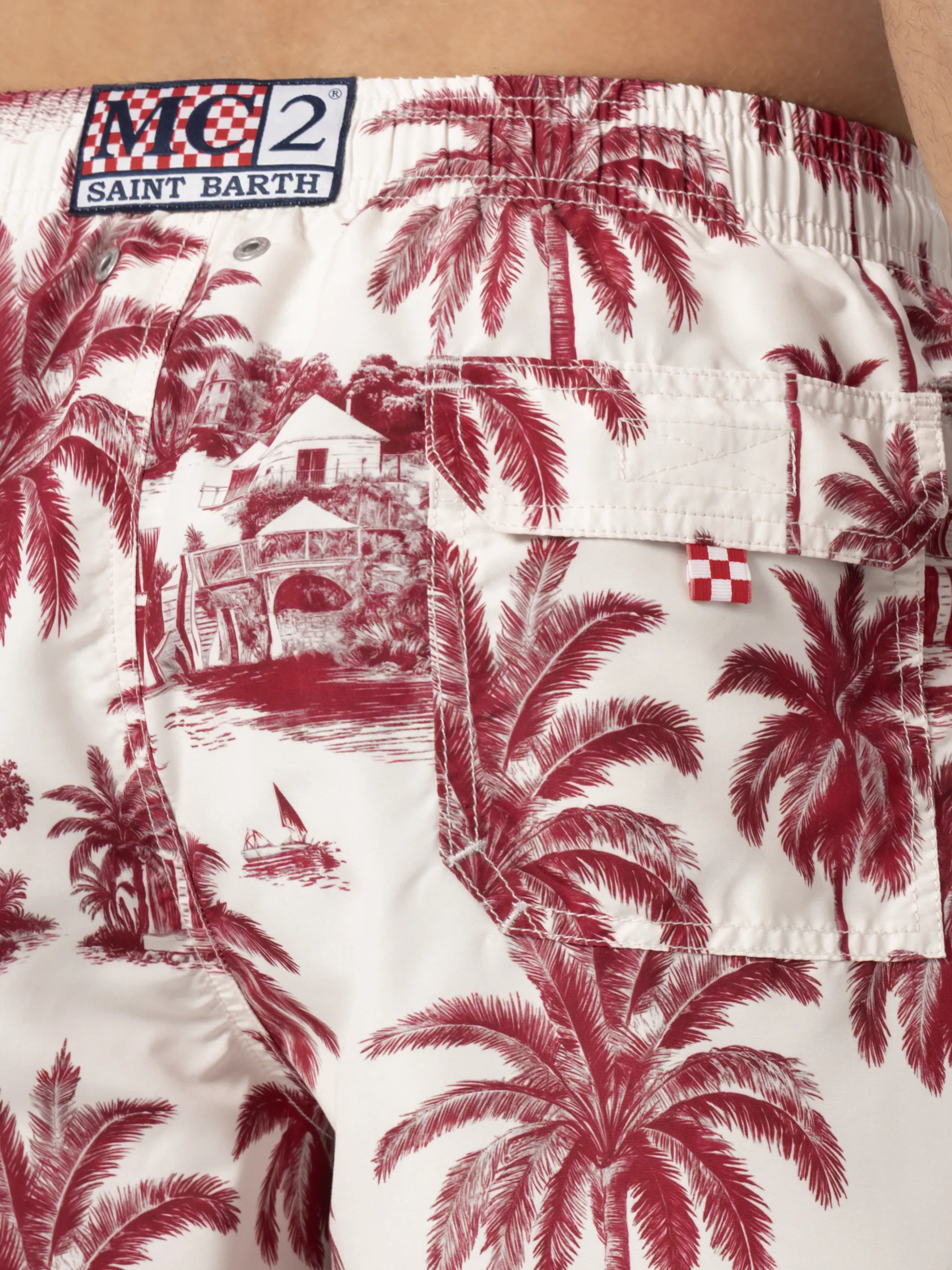 Costume mare lunghezza media Gustavia con stampa toile de jouy | AI CO