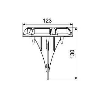 Foco solar GALIX de aluminio, 15 lúmenes, luz blanca cálida - Clásico - Alimentado por energía solar - Para exteriores