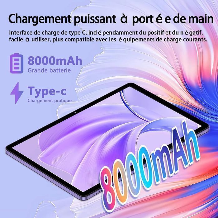 Tablet SKYEGG da 11 pollici - 24 GB di RAM, 256 GB di memoria interna - Android 14 - Widevine L1 | Netflix HD - Batteria da 8000 mAh - Doppia fotocamera da 5 MP + 13 MP - Wi-Fi 5G - Viola