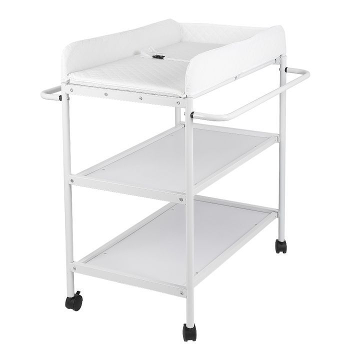 Cambiador portátil multifuncional HUOLE con estante de almacenamiento - CAMBIADOR - 84 x 72 x 90 cm - Blanco.