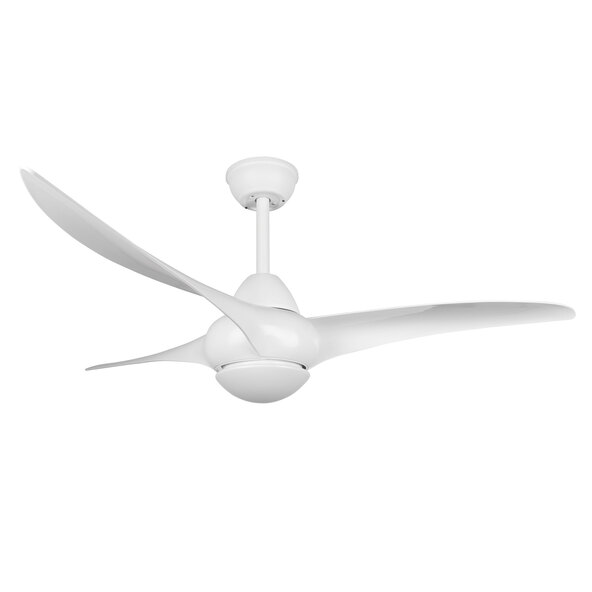 LED ceiling fan Alesund, white-matt