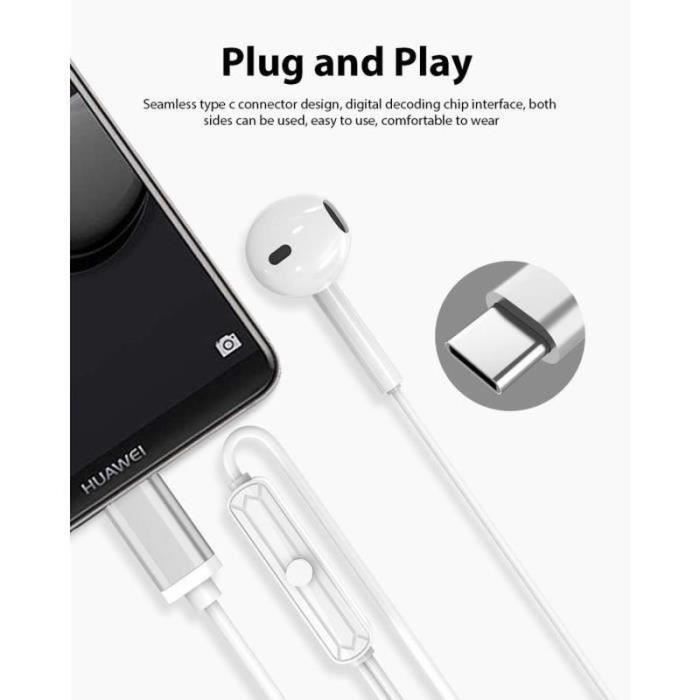 Cuffie in-ear - Huawei - USB Type-C - Bassi stereo - Microfono - Cablate