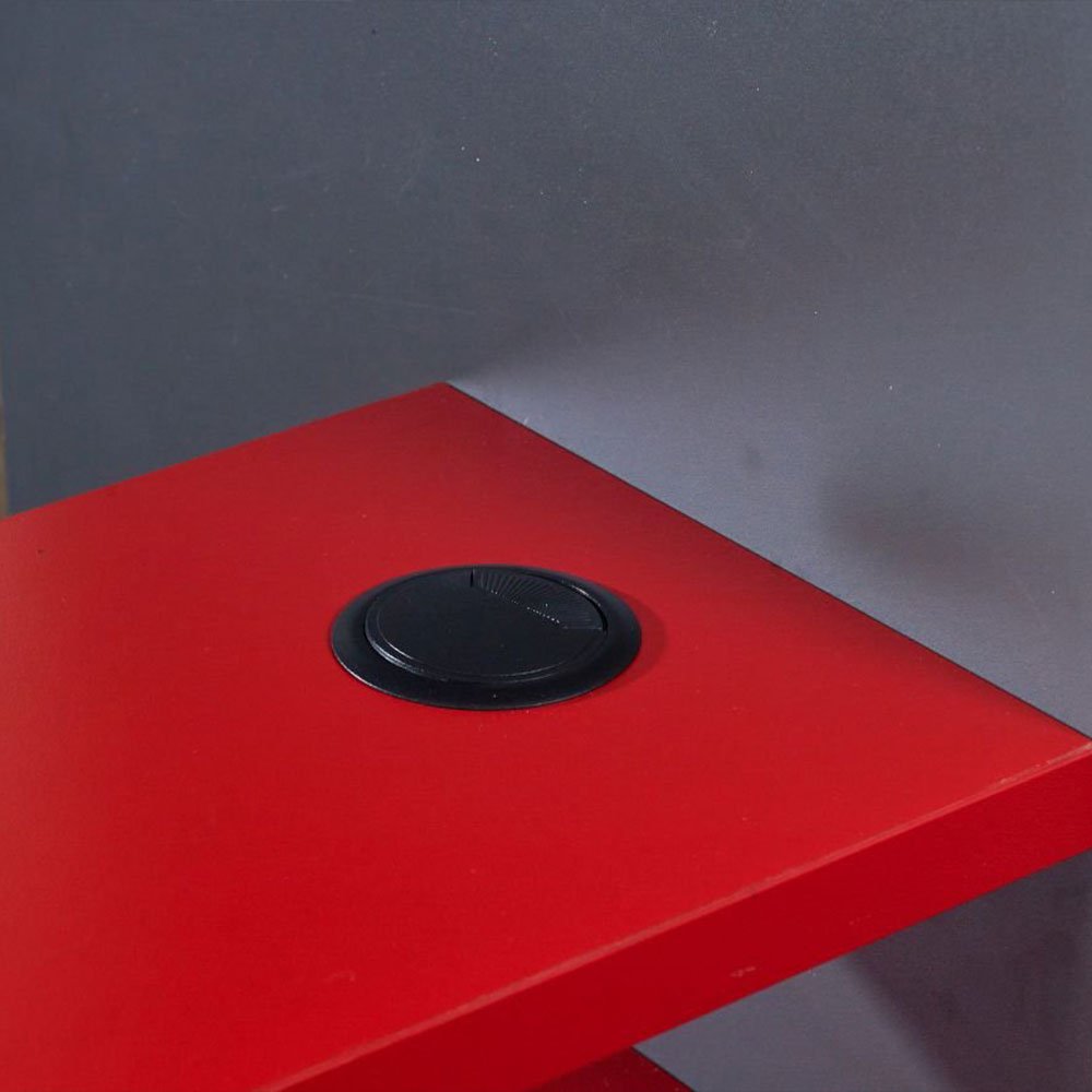PodBed grijs en rood gaming hoogslaper met grijze bank