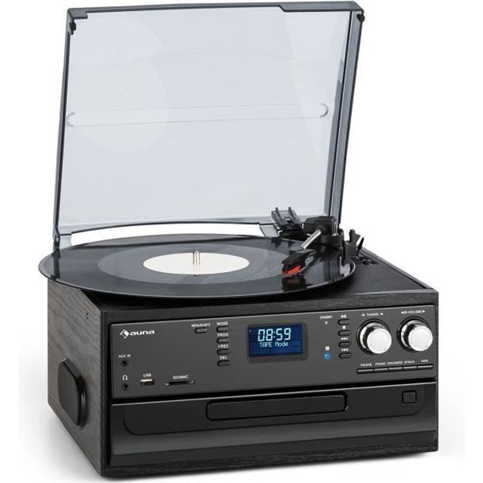 Sistema HiFi - AUNA - Oakland - Giradischi, CD, Cassette - Bluetooth, DAB+/FM, USB