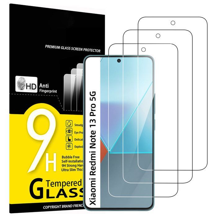 Lot de 3, Verre Trempé pour Xiaomi Redmi Note 13 Pro 5G/4G, Protection efficace contre les Rayures -Ultra Résistant