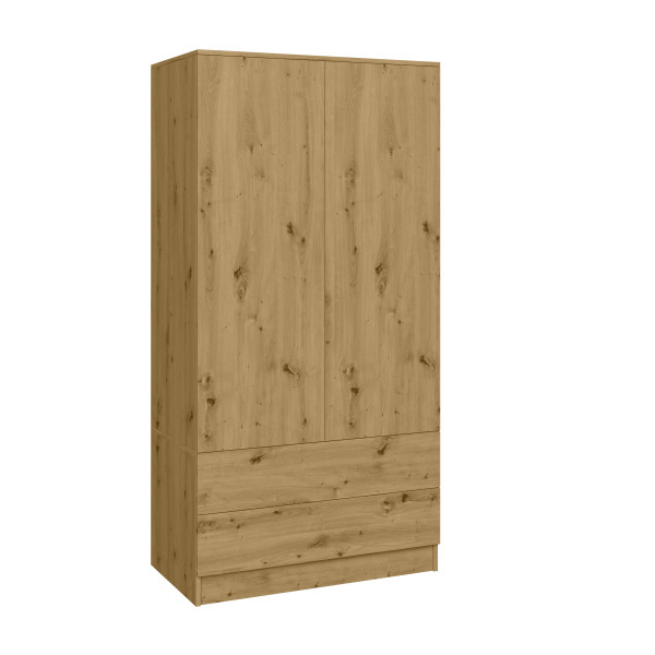 Szafa garderoba CLASSIC 2 szuflady - Dąb Artisan | 180x90x50 cm