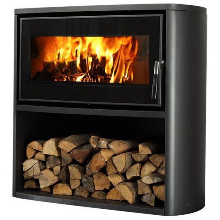 Poêle à bois étanche - SUPRA - Laslo - Acier - 7kW - Surface jusqu'à 100m2 - Noir