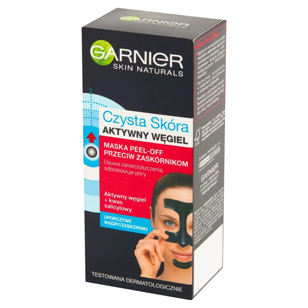 Garnier Skin Naturals Czysta Skóra Aktywny Węgiel Maska przeciw zaskórnikom