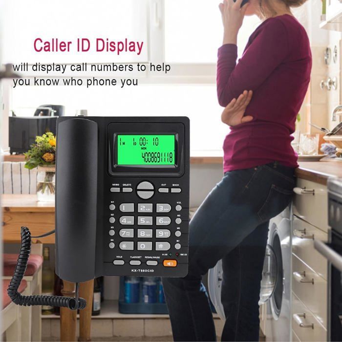 Teléfono fijo con contestador automático - FEBEST - Reducción de ruido - Identificador de llamadas - Marcación rápida