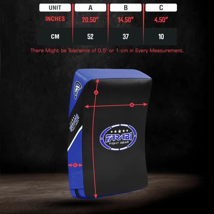 Bouclier de Frappe Large FARABI SPORTS Bleu Muay Thai MMA Arts Martiaux Boxe