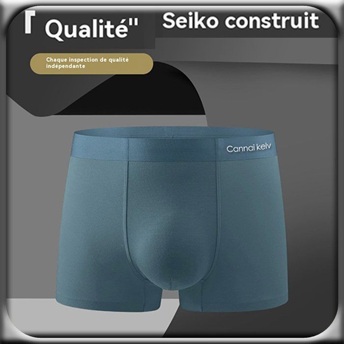 Lot de 3 Boxer Homme Coton, Caleçon uni Naturel et Hypoallergénique XD1076 NoirVertBleu