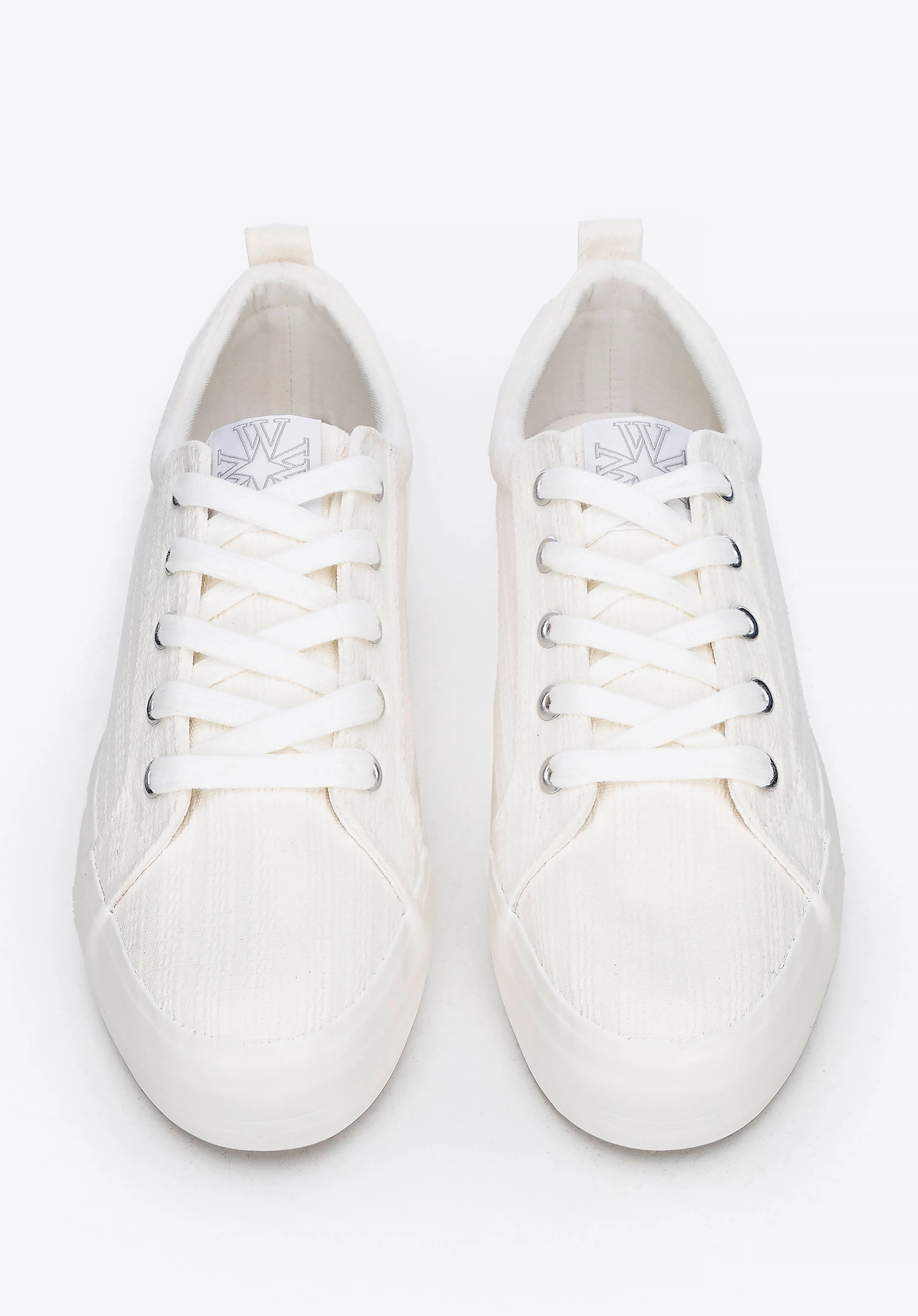 Damskie sneakersy na platformie kremowe