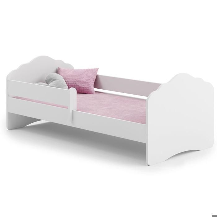 Cama infantil FALA para niña con somier de láminas y colchón - 140 x 70 cm - Blanca
