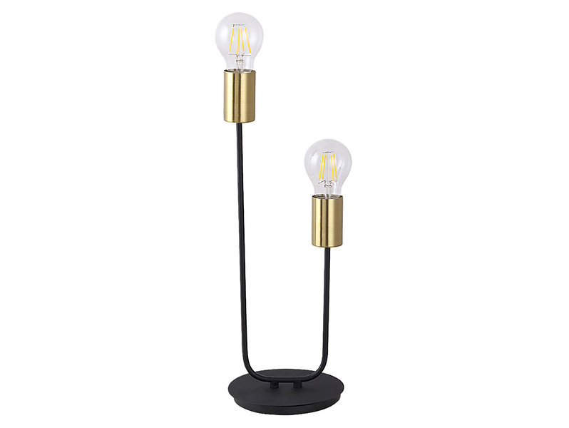 Lampa stołowa Lanny 2-punktowa metalowa czarno-złota