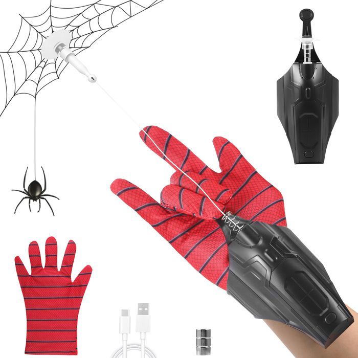TTLIFE Spider Web Shooter Con Launcher Glove, Spiderman Launching Glove for Kids with Light Effect