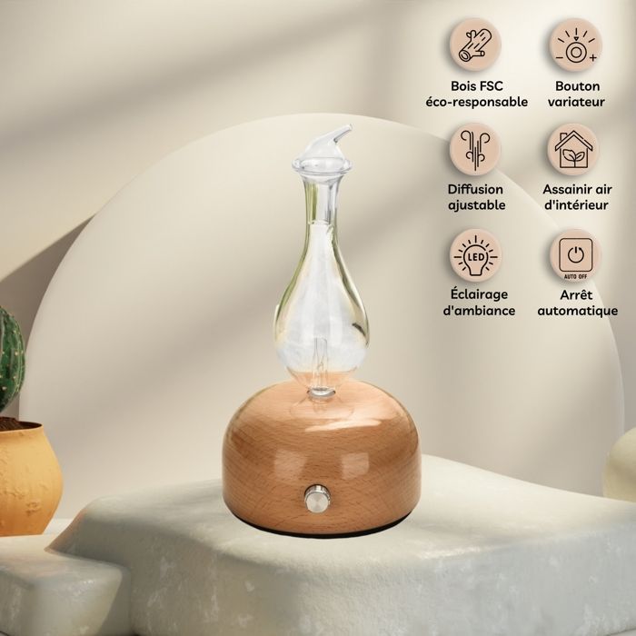 Diffusore di oli essenziali a nebulizzazione Zen'Arôme Aurora - Diffusione a freddo - Ideale per aromaterapia - Potente