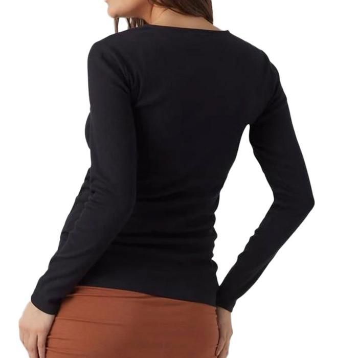 T-shirt - MAMALICIOUS - Tess - Black - Long sleeves - Breastfeeding integrated