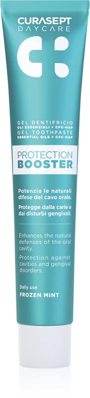 Creme dental em gel Curasept Daycare Protection Booster sabor menta congelada