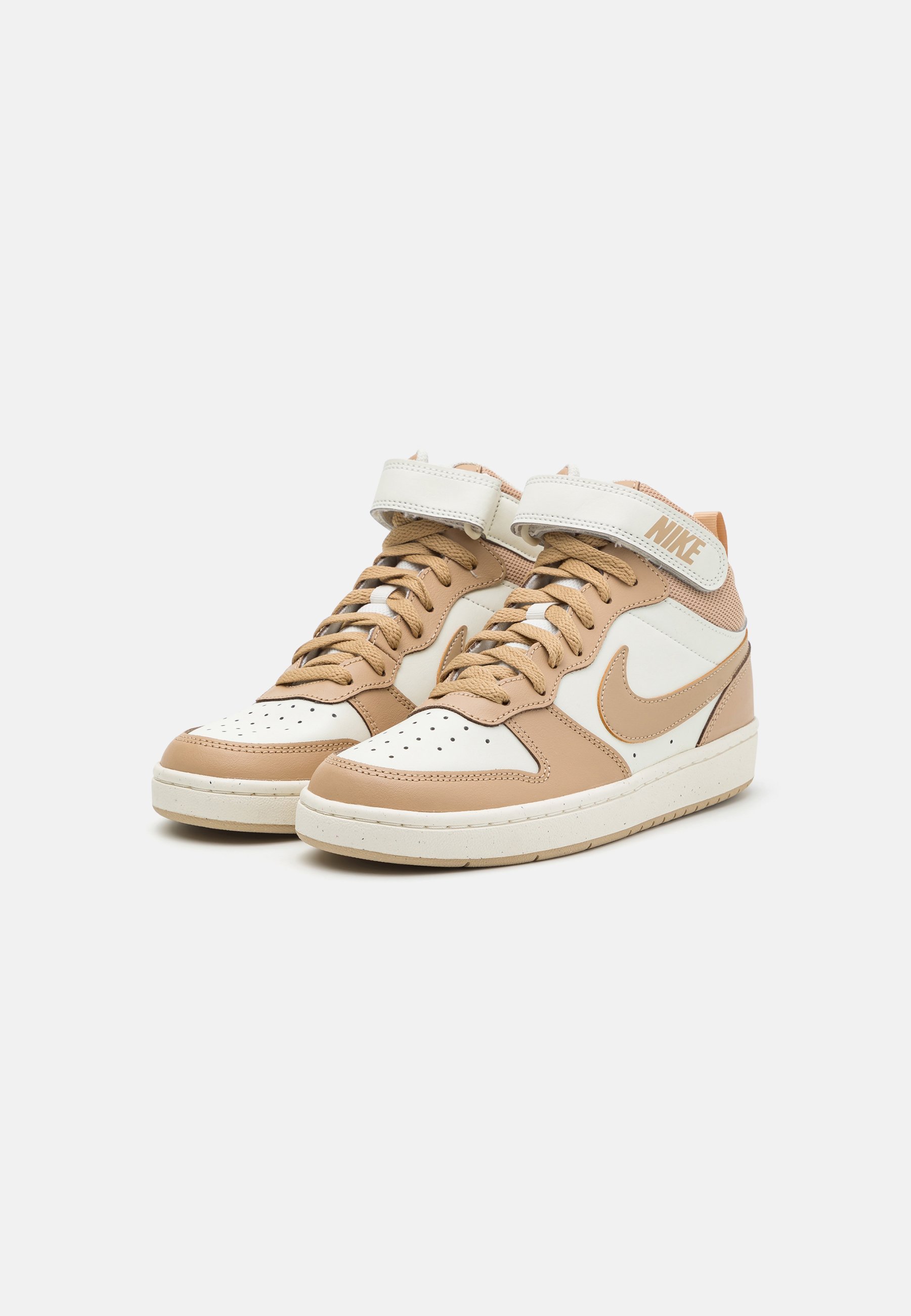 Nike Sportswear COURT BOROUGH MID 2 UNISEX - Hoge sneakers - licht ivoor/hennep/zeilgroen