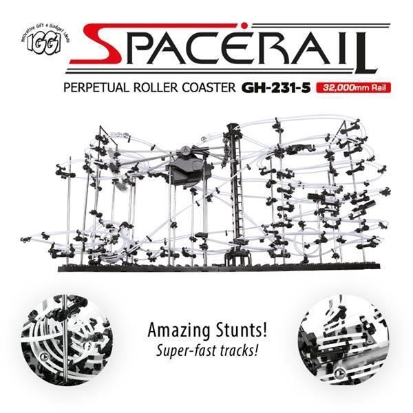 Toy - IGGI - Space Rail Level 5 Perpetual Rollercoaster - Marble Run with 5 Tracks and Swinging Arm