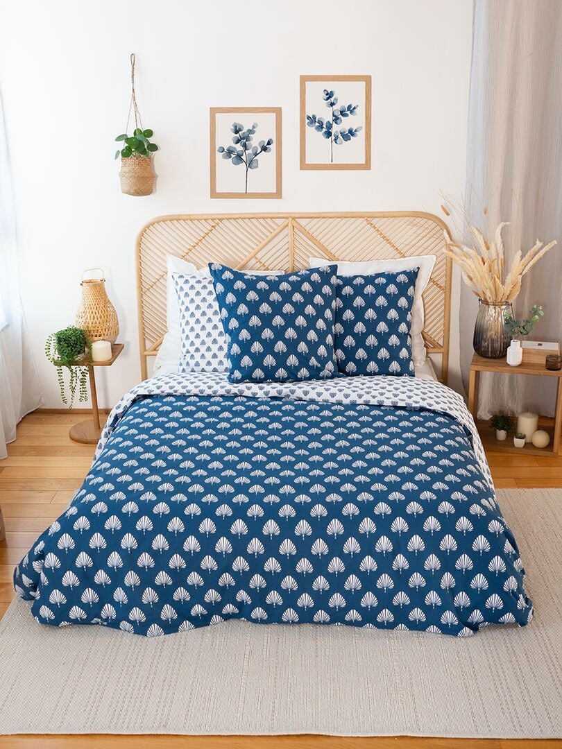 Juego de cama estampado - doble - AZUL