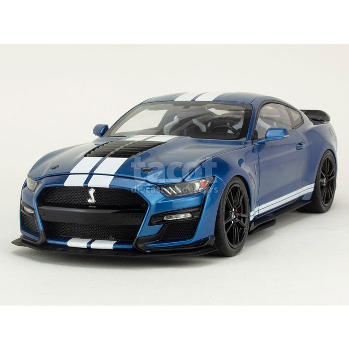 IXO 1/18 schaal gegoten modelauto - Ford Mustang Shelby GT500 2022 - Metallic blauw - Geassembleerd model