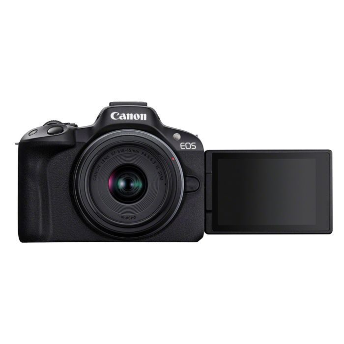 Spejlløst kamera - Canon - EOS R50 - Sort - RF-S 18-45mm - 24.2 MP - 4K Ultra HD