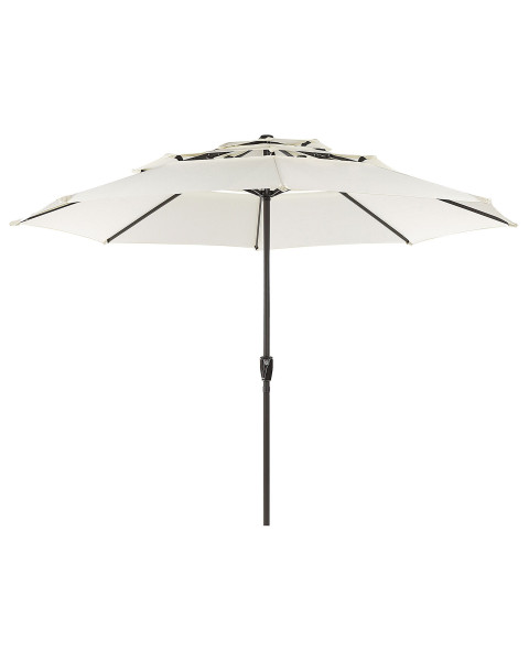 Parasol ogrodowy składany 285 cm z korbką beżowy