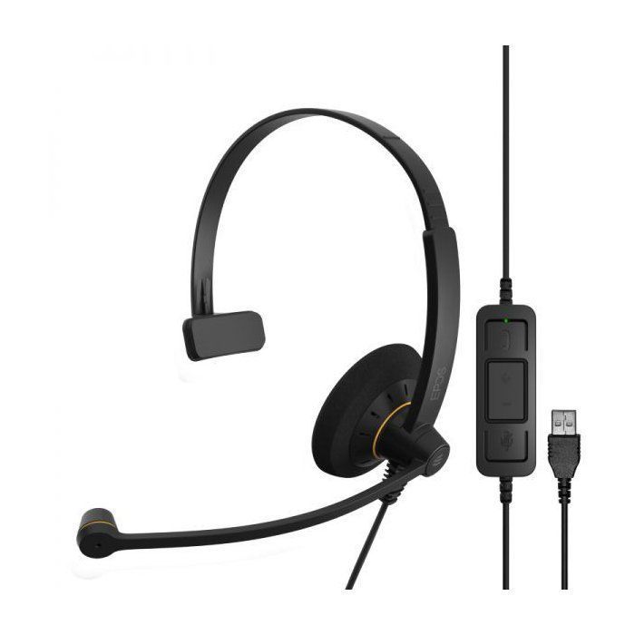 Sennheiser EPOS Impact SC 30 USB ML Headset - On-ear - Wired - Black with orange highlights