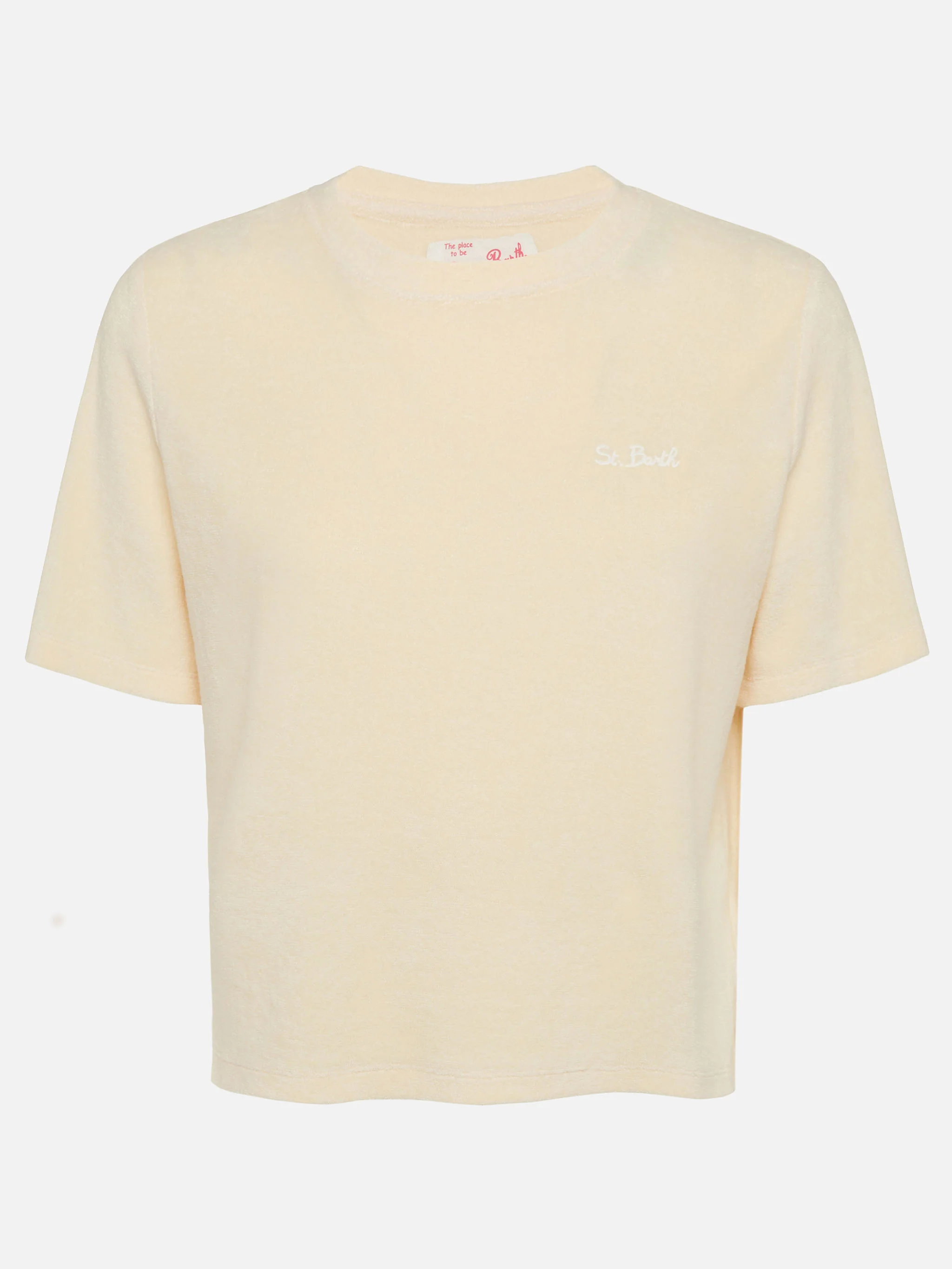 Aleja beige katoenen badstof T-shirt
