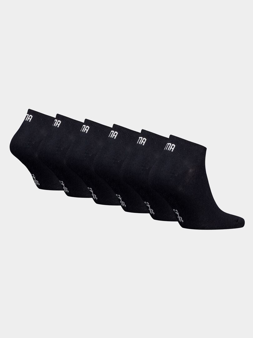 Een set van 6 paar unisex 'Puma' sokken - ZWART