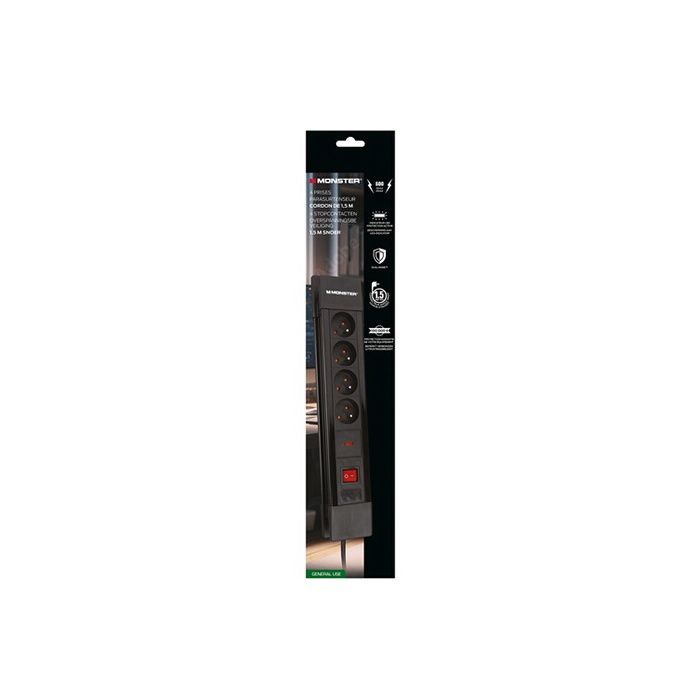 Protector contra sobretensiones Monster Cable MFG4000 negro de 4 tomas