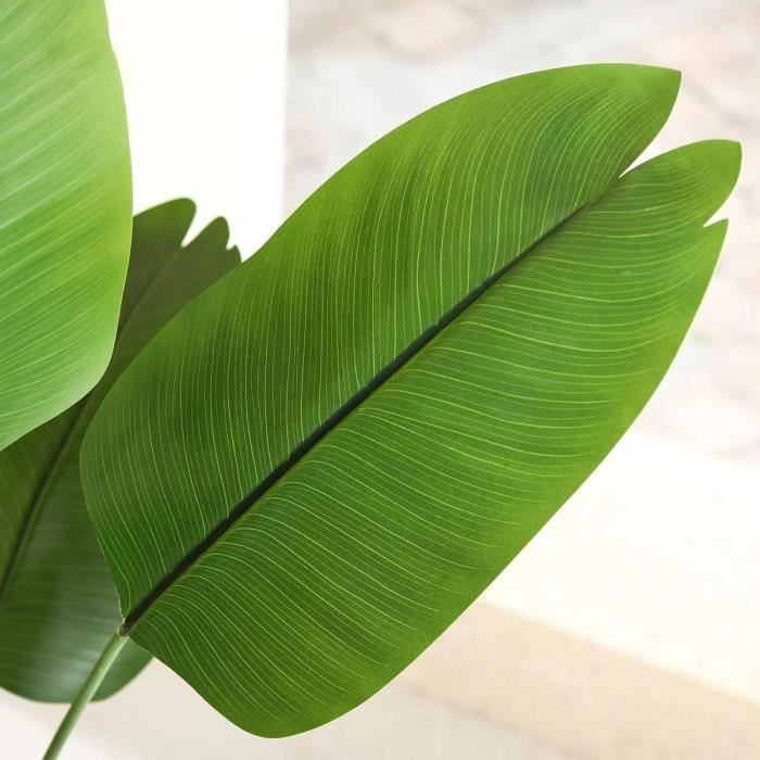 Conjunto de 2 plantas artificiales de 160 cm, palmera tropical artificial Ave del Paraíso con 9 hojas, plantas artificiales en maceta para uso interior y exterior.