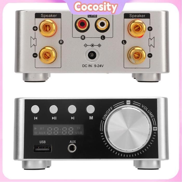 Amplificador Bluetooth Cocosity Mini, amplificador digital inalámbrico Bluetooth 5.0, receptor de audio estéreo HiFi, lámpara de techo.