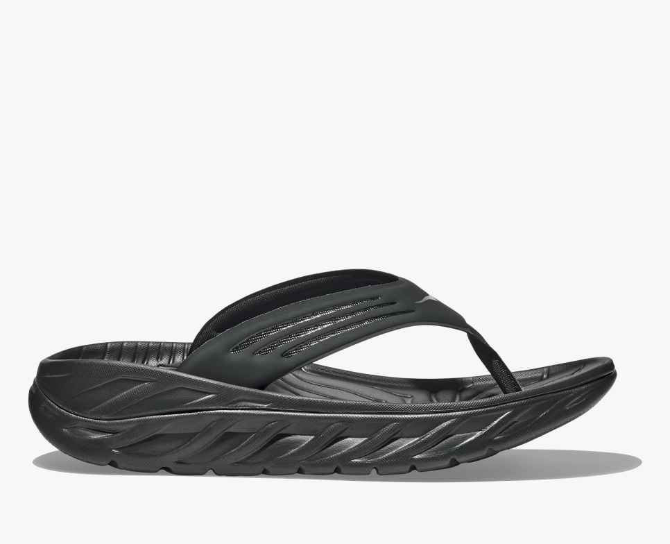 HOKA Ora Recovery Flip 2 Noir / Gris mouette foncé