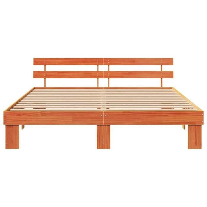 Cama doble CHIC para adultos - Estructura de cama de 200 x 200 cm, color marrón, madera maciza de pino #Sara61827
