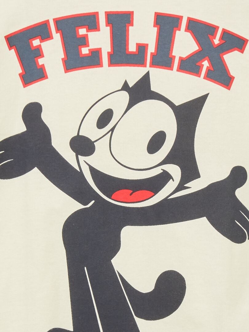 Koszulka z nadrukiem „Kot Feliks” – BEŻOWA