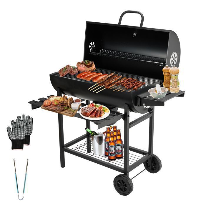 Houtskoolbarbecue - TEENO - XXL Grill - Deksel - Ingebouwde thermometer - Kookoppervlak van 70x35 cm