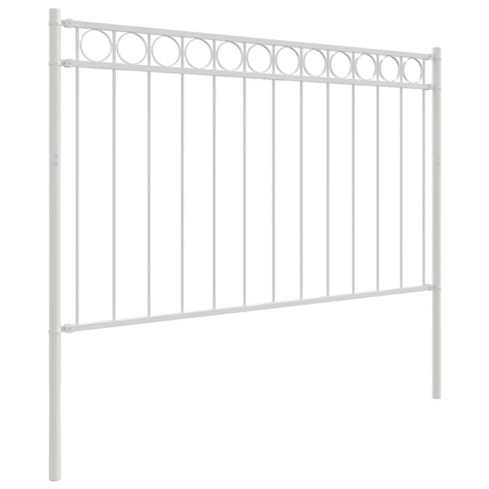 Valla de jardín blanca vidaXL de acero de 1,7 x 0,8 m, número de pieza 42003922