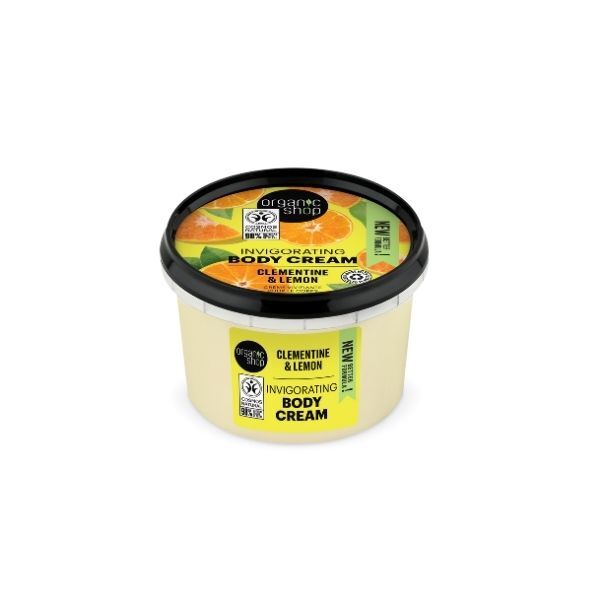 „Organic Shop“ gaivinamasis kūno kremas su klementinais ir citrina, 250 ml