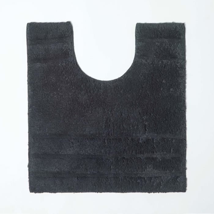 Alfombrilla de baño - HOMESCAPES - Ultra suave, contorneada para spa e inodoro - Negra - Extraordinaria absorción - Antideslizante