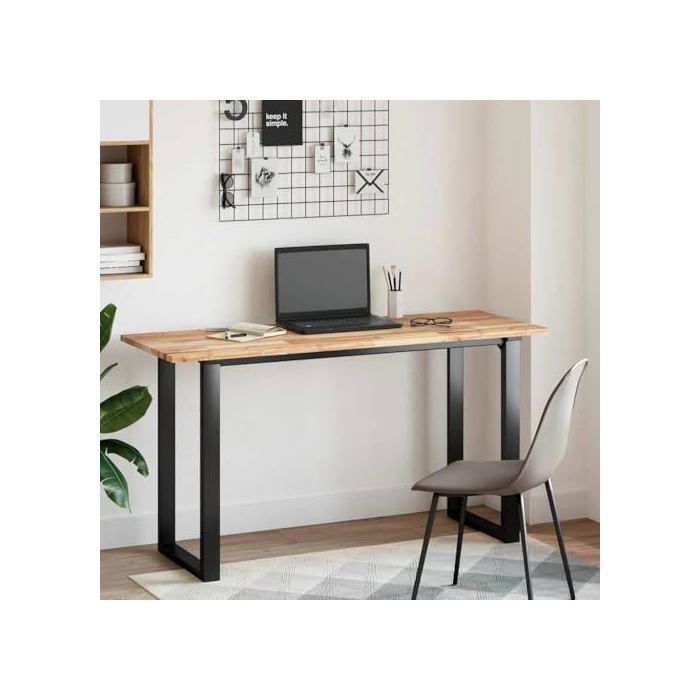 Dessus de bureau en bois d'acacia - vidaXL - 140x50x2 cm - Bois naturel - Non traité - Rustique - Polyvalent