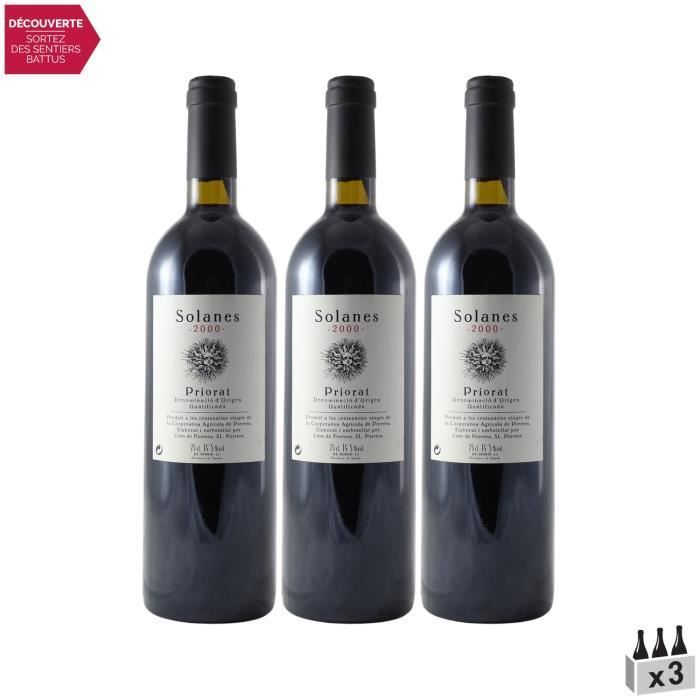 Priorat Solanes Tinto 2000 - Lote de 3x75cl - Cims de Porrera - DO Vino Tinto - Origen España - Variedades de uva Cariñena, Garnacha