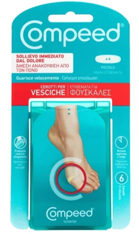 COMPEED Parches para ampollas pequeños, 6 unidades, alivio instantáneo del dolor
