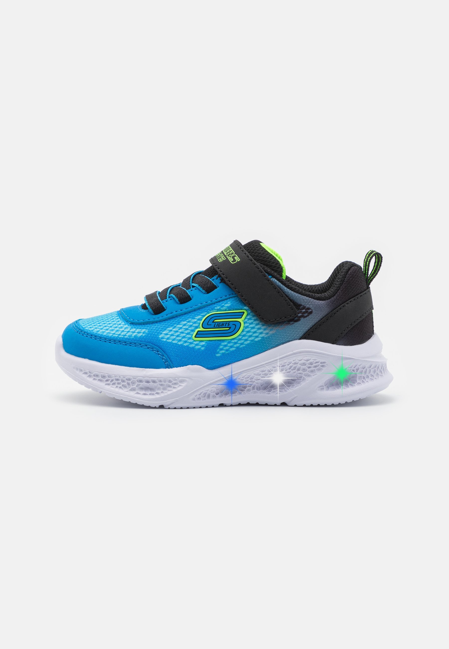 Skechers METEOR-LIGHTS - Sneakers - zwart/blauw/limoengroen