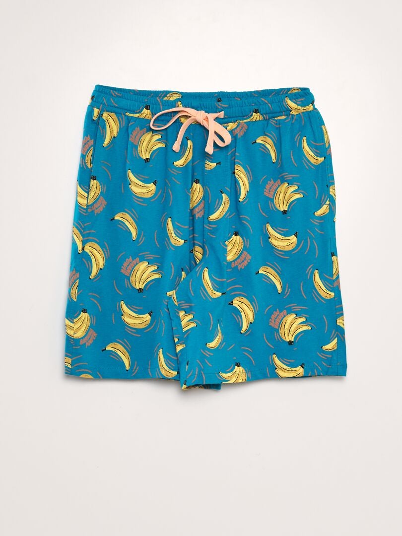 Conjunto de pijama com camiseta e shorts - 2 peças - AZUL
