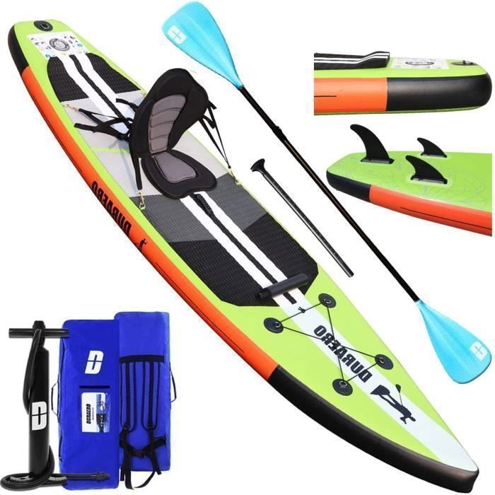 Inflatable Stand Up Paddleboard - SUP Board - 330 x 76 x 15 cm - up to 150 kg - green