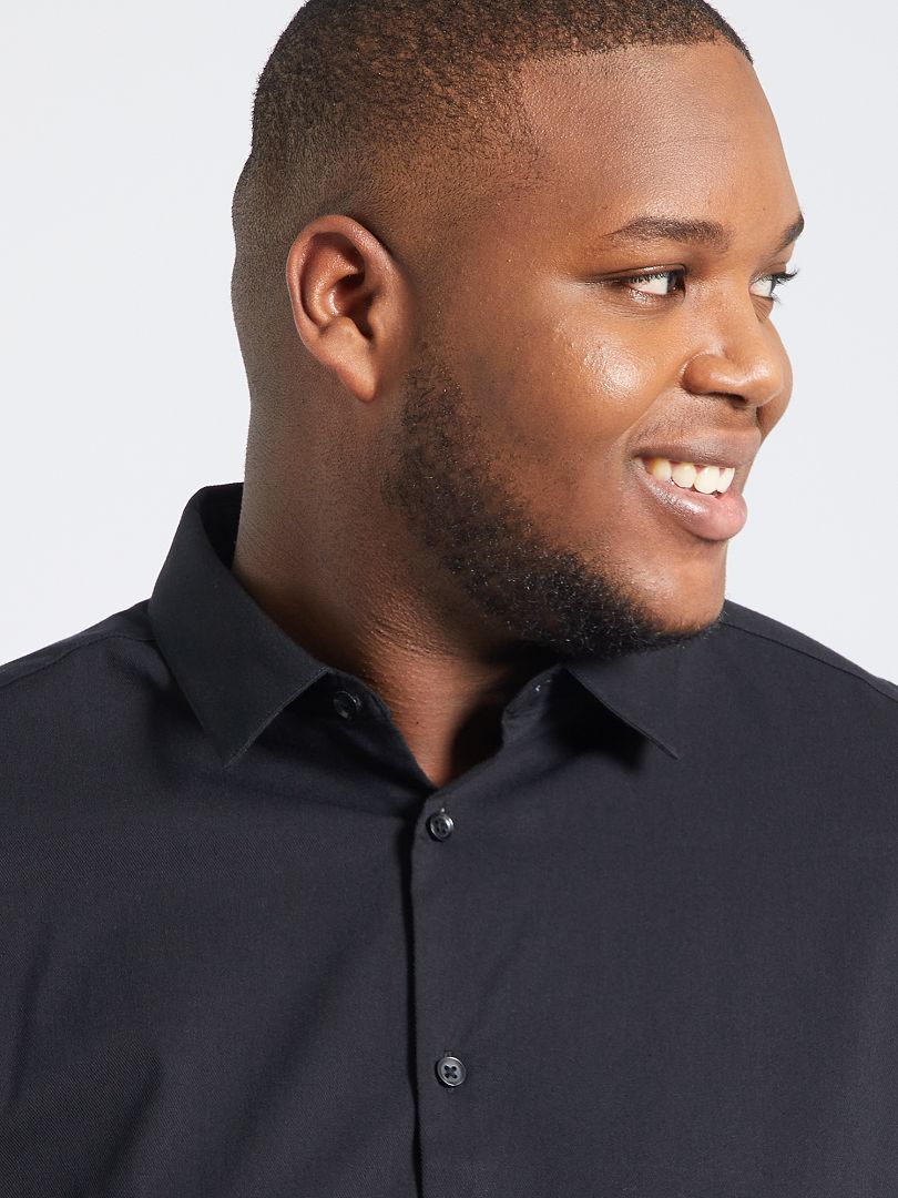 Stretch twill overhemd - zwart