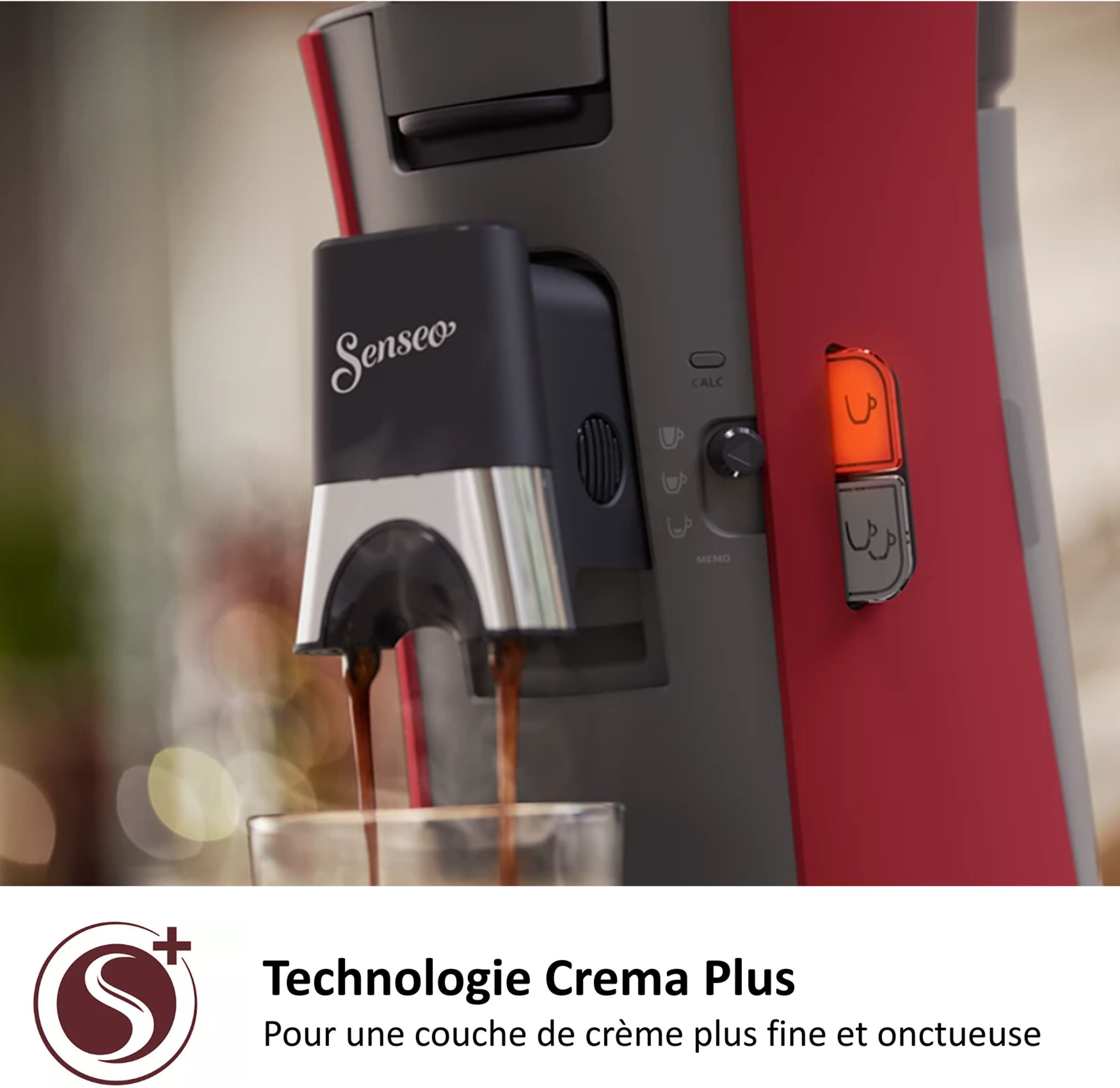 Cafetera de cápsulas - PHILIPS - SENSEO - CSA240/91 - Select - Roja
